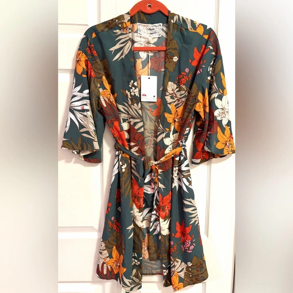 Pink Martini Collection Robe The Tropical Wrap size XS NWT